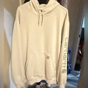 Rare Sherbet Lime Green Carhartt Sweater With Drawstring Adjustable Hood XL